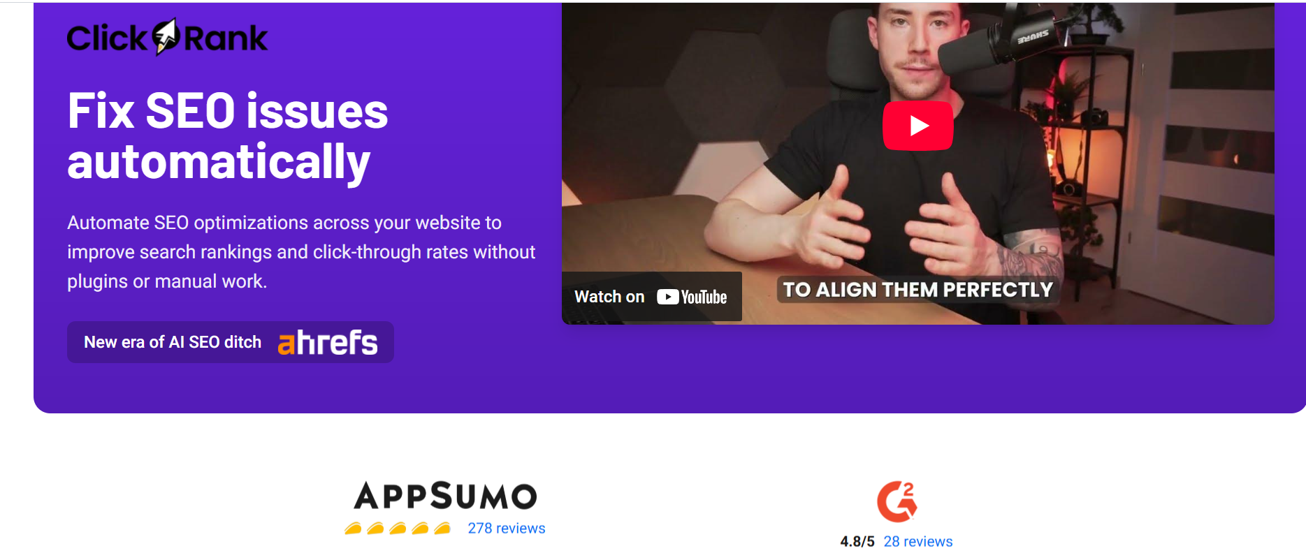 Clickrank Appsumo Lifetime Deal-Fix SEO issues automatically